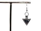 Silver Triangle Pearl Charm Earrings Black Pearls Deathly Hallows Locket AOS