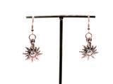 Rose Gold Rapunzel Sun Earrings White Pearls Charm Tangled Locket Suns Jewelry AOS