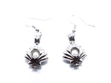 Silver Clam Shell Earrings White Pearls Charm Locket Beach Jewelry AOS