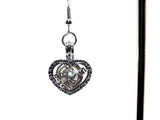 Silver Best Mom Heart Earrings White Pearls Charm Locket Mother's Day Jewelry AOS