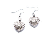 Silver Best Mom Heart Earrings White Pearls Charm Locket Mother's Day Jewelry AOS