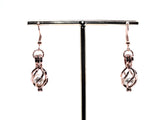 Rose Gold Oval Basket Earrings With White Pearls Charm Locket Jewelry AOS