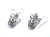 Cute Pig Piglet Earrings White Pearls Charm Locket Silver Animal Jewelry AOS