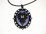 Creepy Wallpaper Haunted Mansion Victorian Purple Cameo Necklace Or Bracelet Or Brooch