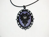 Creepy Wallpaper Haunted Mansion Victorian Purple Cameo Necklace Or Bracelet Or Brooch