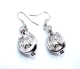 Lucky Horseshoe Earrings With White Pearls Charm Locket Horse Silver Jewelry AOS