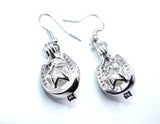 Lucky Horseshoe Earrings With White Pearls Charm Locket Horse Silver Jewelry AOS