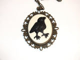 The Crow Victorian Cameo Necklace Or Bracelet Or Brooch Jewelry Black Bird