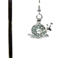 Snails With Crystal Accents Earrings With White Pearls Charm Locket Silver Jewelry AOS