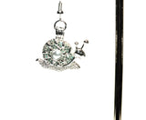 Snails With Crystal Accents Earrings With White Pearls Charm Locket Silver Jewelry AOS