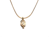 Pearl Cage Gold Plated Oval Basket Teardrop Circle Loop Wire Charm Necklace