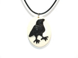 The Raven or Crow Haunted Mansion Gothic Jewelry Cameo Necklace Halloween Cosplay