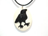 The Raven or Crow Haunted Mansion Gothic Jewelry Cameo Necklace Halloween Cosplay