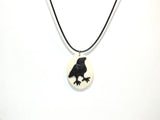 The Raven or Crow Haunted Mansion Gothic Jewelry Cameo Necklace Halloween Cosplay