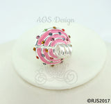 Pink Cupcake Pearl Cage Pick A Pearl Cage Necklace Crystal Accents Silver Plated Locket Charm Cupcake