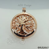 Family Tree Pearl Cage Necklace Rose Gold Plated Locket Charm Tree of Life Mother