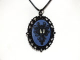 Creepy Wallpaper Victorian Cameo Black Pendant Jewelry Haunted Mansion Resin Handmade For Halloween Costume