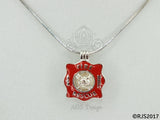 Fire Rescue Pearl Cage Necklace Emblem Ladder Hydrant Hat Silver Plated Locket Charm