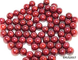 Pick A Pearl Oyster Freshwater Cultured Loose Pearl Round Cranberry Red Merlot Pearls for Pearl Cages, Charms, Necklaces