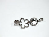 Pick A Pearl Cage Silver Plumeria Flower Outline Charm Holds a Pearl Bead Gem 18" Silver Necklace