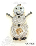 Snowman Pearl Cage 18K Gold Plated Locket Crystals Christmas Holiday Charm Pendant