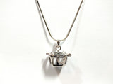 Pirate's Treasure Chest Charm Pearl Cage Silver Pendant Holds 8mm Pearls Pearl Cage Necklace