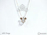 Mouse 925 Pearl Cage Sterling Silver Mouse Head Pearl Cage Charm Necklace Pick A Pearl or Wish Pearl Epcot