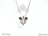 Mouse 925 Pearl Cage Sterling Silver Mouse Head Pearl Cage Charm Necklace Pick A Pearl or Wish Pearl Epcot
