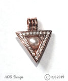Triangle Pearl Cage Necklace Potter Wizard Rose Gold Charm Locket With Cubic Zirconia Stone Accents