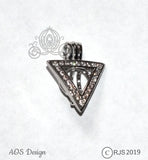 Triangle Pearl Cage Necklace Potter Wizard silver Charm Locket With Cubic Zirconia Stone Accents