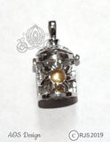 Rapunzel Sun Lantern Pearl Cage Necklace Silver Tangled Locket Princess Lamp