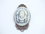 Madame Leota Victorian Cameo Brooch Pin Jewelry Haunted Mansion Resin Handmade For Halloween Costume