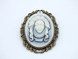 Madame Leota Victorian Cameo Brooch Pin Jewelry Haunted Mansion Resin Handmade For Halloween Costume
