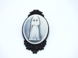 The Ghost Bride Victorian Cameo Brooch Pin Jewelry Haunted Mansion Resin Handmade For Halloween Costume