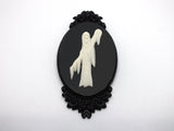Grim Reaper Phantom Victorian Cameo Brooch Pin Jewelry Haunted Mansion Resin Handmade For Halloween Costume