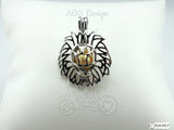 Lion Head Pearl Cage Lion King of the Jungle Silver Plated Locket Charm Necklace