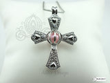 Infinity Cross Pearl Cage Heart Cross Crystal Accents Silver Plated Locket Charm Necklace