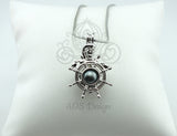 Pirate Skeleton Pearl Cage Necklace Skeleton Pirate Ships Wheel Ghost Pirate Ship Ocean Silver Plated Locket Pirates of the Caribbean
