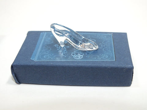Princess Cinderella Mini Glass Slipper In Blue Box Dollhouse Miniature Shoe