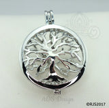 Family Tree Pearl Cage Necklace Silver Plated Locket Charm Tree of Life Mother