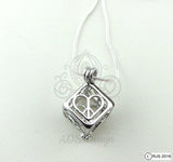 Love Peace Box Pick A Pearl Cage 925 Sterling Silver Symbol Charm Love Heart