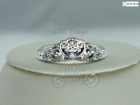 Cinderella Carriage Ring Exclusive 925 Silver Princess Heart Queen Crystal Handmade