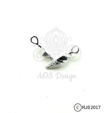 Ice Cream Cone Key Chain Charm in Sterling Silver