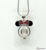 Mouse with Bow Pearl Cage Pick A Pearl or Wish Pearl Holder Akoya Pearl Locket Bowknot Pearl Cage Necklace