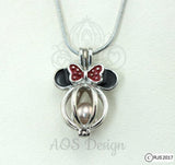 Mouse with Bow Pearl Cage Pick A Pearl or Wish Pearl Holder Akoya Pearl Locket Bowknot Pearl Cage Necklace