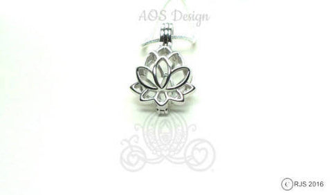 Lotus Cage Locket Pendant STERLING SILVER 925 Secret Compartment Harmony  Ball