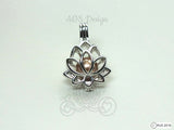 Lotus Flower Cage Sterling Silver Charm Pearl Cage 925 Pendant Holds 9mm pearls Pearl Cage Necklace