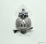 Owl Pick A Pearl 925 Cage Silver Necklace Pendant Crystal Accent Bird Wizard Pet Pearl Cage Necklace