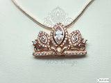 Rapunzel Tangled Pendant Necklace Disney Princess Rose Gold Tiara Crown Charm