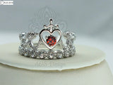 Snow White Princess Sword Heart Ring 925 Sterling Silver Crystals Snow Red Heart Crystal Crown Tiara Kingdom